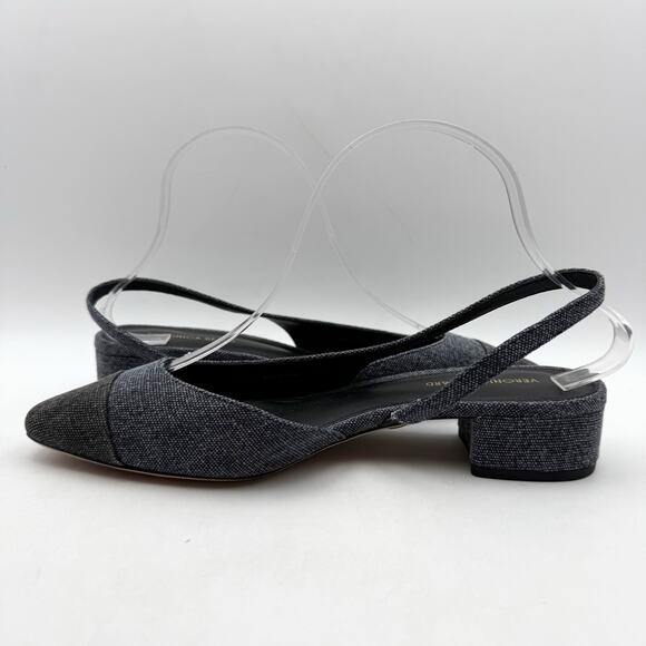 Veronica Beard Womens Cecile Denim Cap Toe Slingback Heel US 8 M Blue Black NWOB - Picture 7 of 13